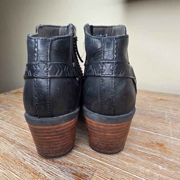 Teva Women's Foxy Ankle Boots Booties Size 9 Black Zip Up 1012462 Moto Minimalis - Picture 3 of 11